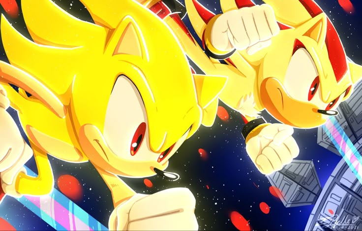 Super Sonic and Super Shadow (Sonic the Hedgehog)